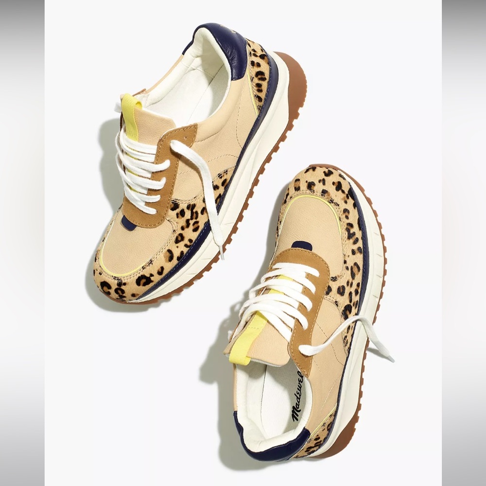 Madewell Leopard Print Sneakers - Tan and Yellow